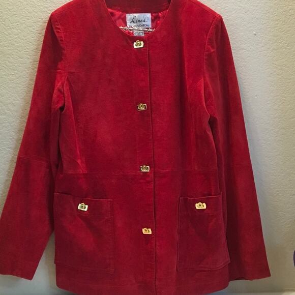 LINEA by LOuis DELL" OLIO red SUEDE Lined JACKET SMALL STUNNING ⭐️✨⭐️⭐️✨ - Picture 1 of 8